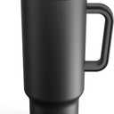 Meoky 40 oz Tumbler with Handle and Flip Straw, 100% Leakproof Tumbler with Lid and Straw, Stainless Steel Insulated Cup, Cupholder Friendly, Keeps Cold for 34 Hours (Night)
