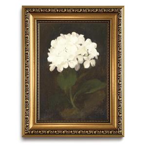 KISSFOX Gold Framed Wall Art Vintage Wall Decor Hydrangea Floral Canvas Art Botanical Pictures Dark Flower Paintings Moody Still Life Artwork For Living Room Kitchen Bedroom, 16'' X 24''