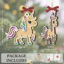 Rainbow Unicorn Ornament 2025, Birthday, for Kids, Teen Girls, Wooden Ornaments for Christmas Decorations, Animal Lovers Gift Ideas, Unicorn Gifts for Women Friends