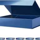 PACKHOME 6 Gift Boxes 11.5x8x2.5 Inches, Sturdy Shirt Boxes with Magnetic Lids for Multiple Occasions (Glossy Blue)