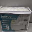 PlushDeluxe Premium Bamboo Mattress Protector  Queen Size, Waterproof, &amp; Ultra Soft Breathable Noiseless Washable Bed Mattress Cover for Comfort &amp; Protection - White