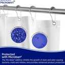 Kenney - Microban PEVA Shower Curtain Liner, Waterproof Medium-Weight 4.8 Gauge Design with Rust-Resistant Metal Grommets and Weighted Magnetic Hem, 70" x 72", Frosted