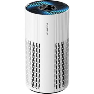 Air Purifiers for Home Large Room Cover Up to 1500 Ft with True HEPA Filter, 20dB Sleep Mode, 360 Air Intake & Outlet, Air Cleaner for Bedroom Pets, 7 Color Light, HAP604, Bright White