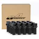 GAsupply 28mm Shank 14x1.5 Lug Bolts R13 Ball Seat Compatible with Audi TT A3 A4 S4 A5 S5 A6 S6 A7 A8 B5 B6 B7 B8 Volkswagen Jetta Golf GTI Passat CC Beetle, 20pcs 48mm Tall Black Lug Studs,17mm Hex