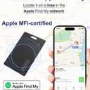 Wallet Finder Tracker Card, Wireless Charging Wallet Tracker, Works with Apple Find My (iOS Only), Find My Wallet, Luggage, car, Backpack and More, IP68 Waterproof