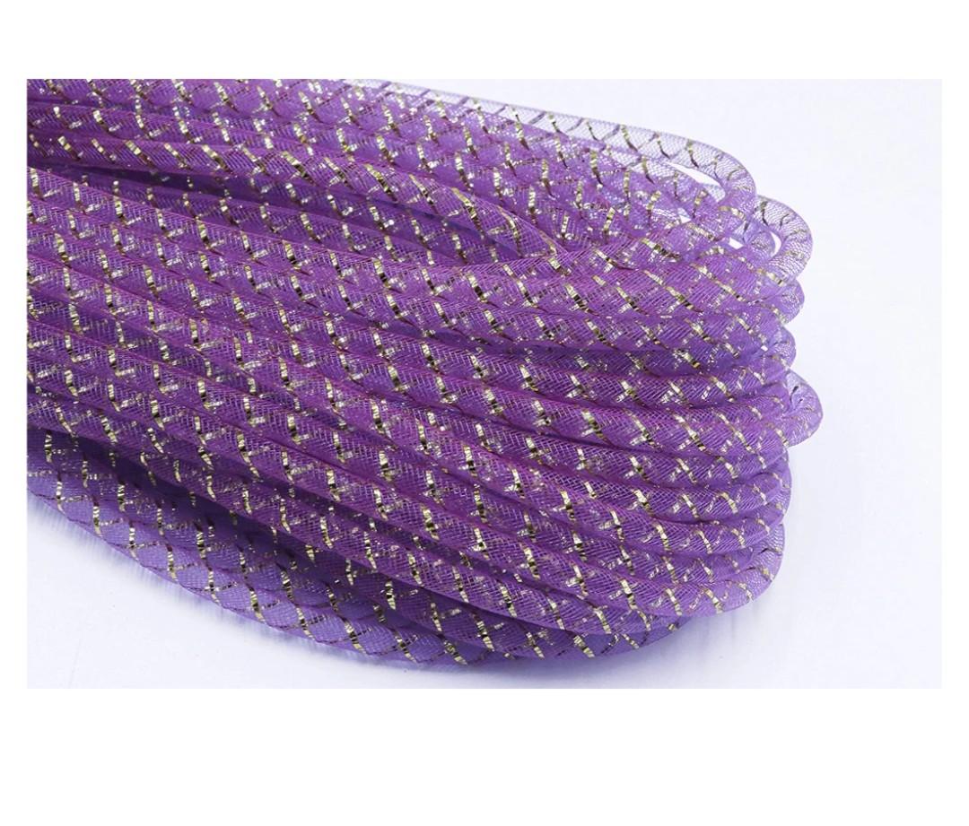Mesh Tube for Craft Deco Flex for Wreaths Cyberlox (Purple/Gold)