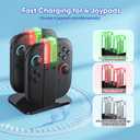 KINWIN Charging Dock for Nintendo Switch 2 (2025) Joypad Controllers, NS2 Joypads Charging Station with Lamppost LED Indication, Magnetic Charger Stand with a USB Type-C Charging Cable