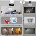 Deyagoo 2PACK Romote LED Wall Sconce - Rechargeable Wall Light, 3 Colors & 3 Brightness Levels, 360? Magnetic Rotating Head, Bedside Reading Lamp, Easy Install Battery Operated Lamp White