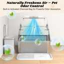 Stainless Steel Litter Box | Enclosed Cat Litter Box with Lid for Big Cats | High Sided Metal Litter Boxes | 100% Anti-Urine Leakage | Odor Control | Non-Stick with Litter Mat & Litter Scoop Set