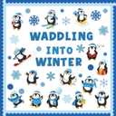 BelleAngle Winter Bulletin Board Decorations Set, Penguin Waddling Into Winter Christmas Classroom Decor Snowflake Cutouts for Holiday School Classroom Home Window Wall Door Decorations