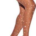 CHRLEISURE Women's Sparkle Rhinestone Fishnets, Sexy Sparkly Glitter Party Concert Outfit Fishnet Stockings