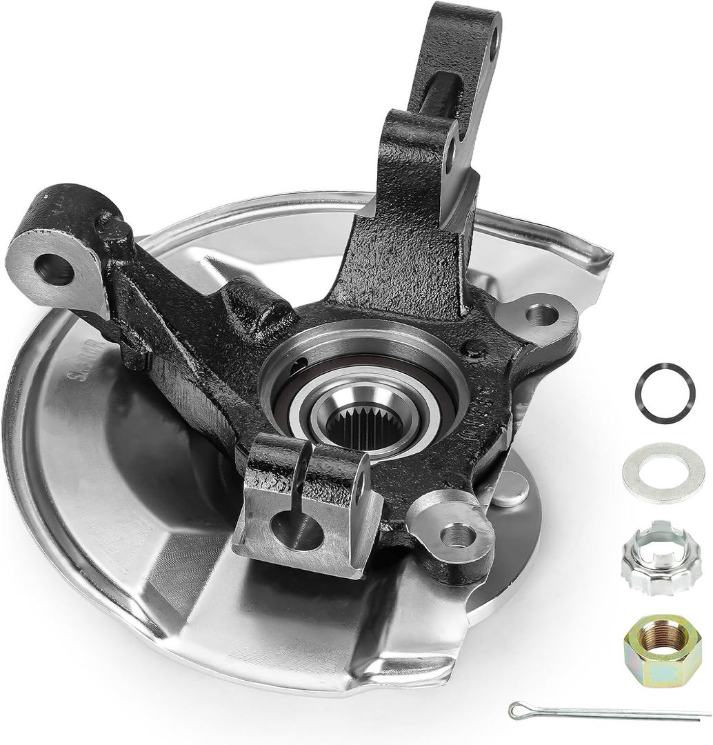 Front Left Steering Knuckle & Wheel Bearing Hub Assembly for Jeep Compass 2007-2017, Patriot 2007-2017, Dodge Caliber 2007-2012, 4WD AWD FWD, 698-411 698411 510090 FW93, Driver Side