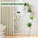 INGIORDAR Plant Stand Indoor Outdoor 4 Tier Metal Plant Shelf for Multiple Plants Corner Flower Holders for Living Room Balcony Bedroom Patio Garden, Black (White, 4-Tier)