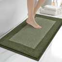 Bathroom Rugs 20" x 30", Non-Slip Extra Soft Absorbent Bath Rugs, Machine Washable Quick Dry Bath Mats for Bathroom Floor, Shower, Bathtub and Sink, Olive Green & Green