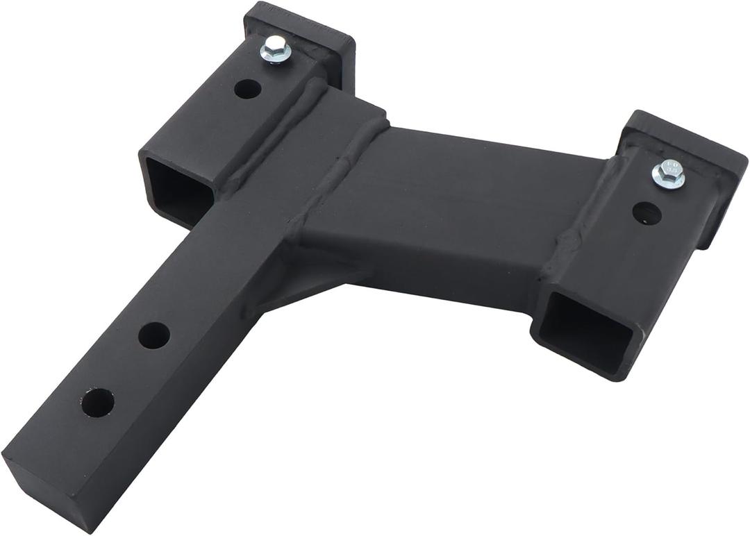 Trailer Dual Hitch Extender for 2 Inch Receiver with 2 Inch & 8 Inch Rise or Drop 10000lbs Capacity 2-inch Solid Shank Matte Black