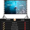 TOWOND Projector Screen and Stand, 150 inch Indoor Outdoor Projection Screen, Portable 16:9 4K HD Rear Front Movie Screen with Carry Bag Wrinkle-Free Design for Home Theater Backyard Cinema