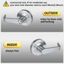 Storeroom Door Handle Heavy Duty Grade 2 Commercial Door Locks, Non-Handed, UL 3 Hour Fire Rated, ADA Compliant, Satin Chrome Finish 26D, 2-3/4''Backset, X-XG-ST-70