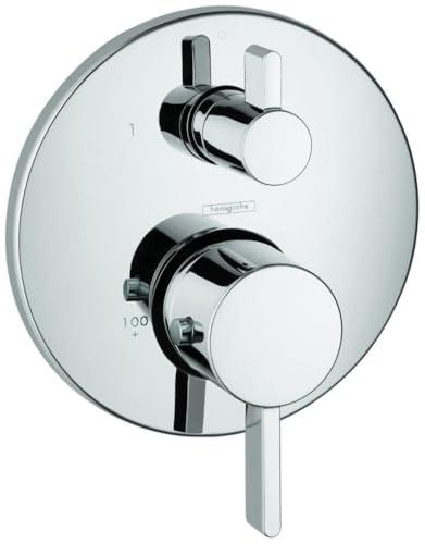 Hansgrohe Ecostat Modern Thermostatic Shower Valve Trim with Temperature Control and Diverter in Chrome, 04231000