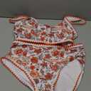 Herseas Women's Bikini Sets Floral Print Whip Stitch 2 Piece Swimsuits High Waisted Scoop Bathing Suits, Large