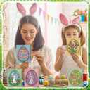 Thyle 24 Pcs Large Easter Wooden Ornamnrts to Paint 6 Inch DIY Blank Unfinished Wood Egg Cutouts for Crafts Hanging Decorations Happy Easter Hallow Egg Rabbit Bunny Butterfly Flower Hen 12 Style