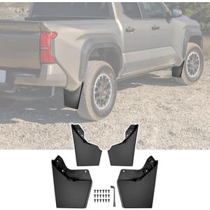Mud Flaps for 2024 2025 2026 Toyota Tacoma Mudguards Only No Drill Splash Guards Front & Rear Truck Mud Guards with Hardware Accessories Mudflaps Set(4pcs)