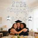 2 x Sliver 2026 Congrats Grad Balloons Congrats Foil Balloons for Congrats Grad Decorations