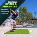 GoSports Elite Golf Hitting Mat for Indoor and Outdoor Practice - Withstands About 150,000 Shots - Heavy-Duty Turf Driving Range Mats Works with Golf Simulators - Includes 3 tees - Choose Your Size