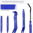 Auto Trim Removal Tool Kit,13 Pcs Car Panel Door Window Tools Kit,Auto Clip Fastener Remover Pry Tool Set Blue