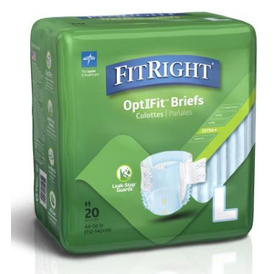 FitRight OptiFit Extra+ Incontinence Briefs Unisex Heavy Absorbency L 44in-56in 80Ct