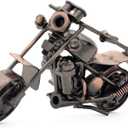 Motorcycle Gifts for Men - Metal Motorcycle Figurine Art - Unique Birthday Gifts for Bikers, Him, Dad, Grandpa, Boyfriend, Son - Vintage Home & Office Desk Decor (S-3)