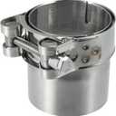 Motoforti 51-54mm 2.0"-2.1" Motorcycle Universal Stainless Steel Exhaust Pipe Adapter Connector Reducer Muffler