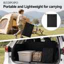 Portable Round Folding Camping Table, Adjustable Height Collapsible Triangular Side Table, Lightweight Mini Beach Table with Carry Bag for Picnic, Beach, Hiking, Backyard, Large