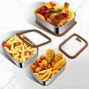 304 Stainless Steel Food Storage Containers - Heat-Resistant Glass Lid Set for Secure Meal Prep, Ideal for Cooking, Office & Camping (3pcs-21 oz, 42 oz and 70 oz)