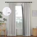 NICETOWN Natural Living Room Curtains 108 inch Length 2 Panels, Pinch Pleated 100% Blackout Curtains Linen Blend Thermal Insulated Voice Reducing Window Treatments for Bedroom, W34 x L108