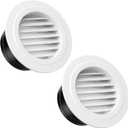 HG Power 6 inch Vent Cover, 2-Pack Soffit Vent, ABS Louver Soffit Exhaust Vent with Built-in Screen Mesh for Bathroom, Kitchen, Attic, Garage Ventilation, White - Opening Size5.71"