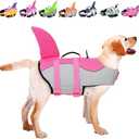 ASENKU Dog Life Jacket - Pet Safety Vest for Swimming & Boating, Shark Life Jacket with Floatation, Dog Lifesavers Swimsuits for Small Medium Large Dogs (Blue Bandhnu, XL)