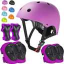 Kids Bike Helmet Set Adjustable Helmet for Ages 3-15 Kids Toddler Boys Girls Youth, Multi-Sport Bicycle Skateboarding Football Rollerskating Scooter Rollerblade Balance Bike Helmets (Medium: 20.47"-22.83" / 8-14 year, purple)