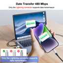 Coiled Multi Charging Cable 4FT [MFi Certified] 5 in 1 Coiled Charging Cable for Car Coiled Universal Charging Cable USB A/USB C to Lightning(Data, Carplay, 2.4A), Type-C(Charge), Micro USB(Charge)
