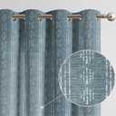 jinchan Boho Curtainsfor Living Room Blue Farmhouse Boho Curtains 84 Inches Long Geometric Striped Mudcloth Light Filtering Bedroom Window Grommet Curtains 2 Panels Blue on Beige, Size: 52"W x 84"L