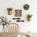 Dahey 2 Pack Wall Hanging Rope Basket (6.5"W7"H) with Artificial Eucalyptus, Jute Woven Storage Organizer Flower Plants Basket Farmhouse Rustic Wall Decor for Porch Living Room Bedroom Entryway,Brown