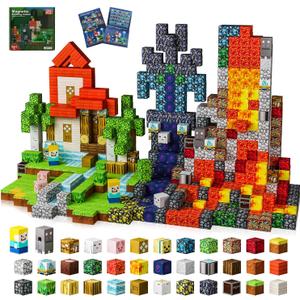 242 PCS 0.8 Inch Magnetic Blocks, STEM Sensory Toys with Storage Bag, Magnetic Building Blocks for Boys & Girls Age 3-8, Educational Stacking Magnets Cubes for Creativity, Birthday Gift for Ages 4-10 (Multicolor)
