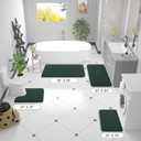 OLANLY Toilet Rugs U-Shaped 24x20, Extra Soft Absorbent Chenille Contour Bathroom Rugs for Toilet, Dry Quickly, Machine Washable, Non-Slip Bath Mat, Blackish Green