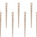 AMS Sparkling Glitter Plastic Icicle Ornaments 30 PCS Twisted Icicles Decoration Christmas Tree and Holiday Xmas Party Hanging (5.1'', Champagne)