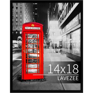 Lavezee 14"x18" Poster Frame Black Display 14" x 18" Inch Photo Picture Frame for Gallery Wall, 1 Pack