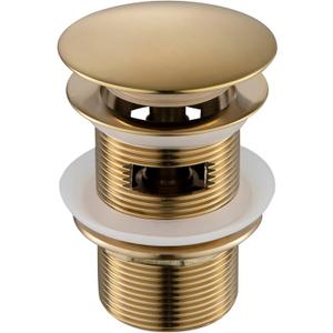WOODBRIDGE Pop-up Drain for Freestanding Bathtub, with stainless steel Overflow, Brushed Gold Finish, Bathtub Drain Stopper Kit Fits Most WOODBRIDGE Acrylic Tubs