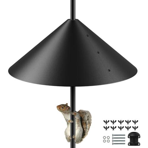 19 Inch Metal Squirrel Baffle for Bird Feeder Pole, Outdoor Squirrel Proof Bird Feeders, Bird House Guard for Shepherd’s Hook, Rust Chew Proof Heavy Duty