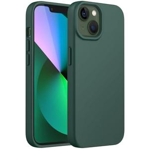 JETech Silicone Case for iPhone 13 6.1-Inch, Silky-Soft Touch Full-Body Protective Phone Case, Shockproof Cover with Microfiber Lining (Midnight Green)