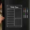 Acrylic Weekly Calendar Planner Board for Refrigerator - 11.8"x7.8" Dry Erase Fridge Organizer with Weekly Schedule Template, Kitchen & Office Planning Board (YCL-001)
