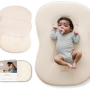 snuggle me Organic Newborn Baby Infant Lounger Pillow & Travel Bag - Natural