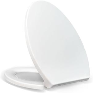 KHE Elongated Toilet Seat 18.5 Inch, Soft Close, White